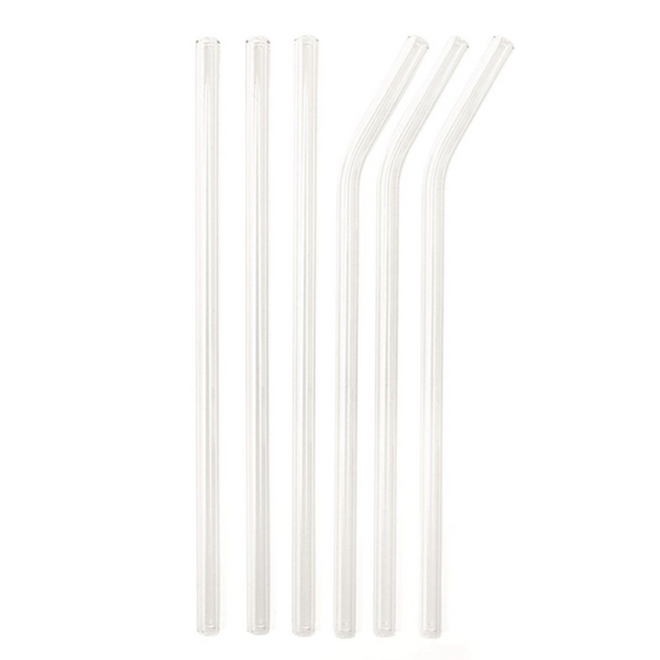 Kikkerland Clear Reusable Glass Straws