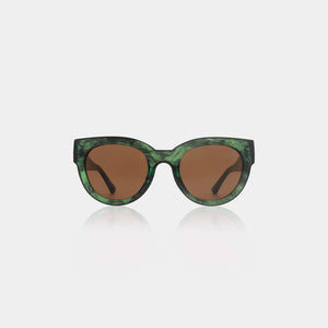 Sunglasses Round Lilly in Green Marble Transparent