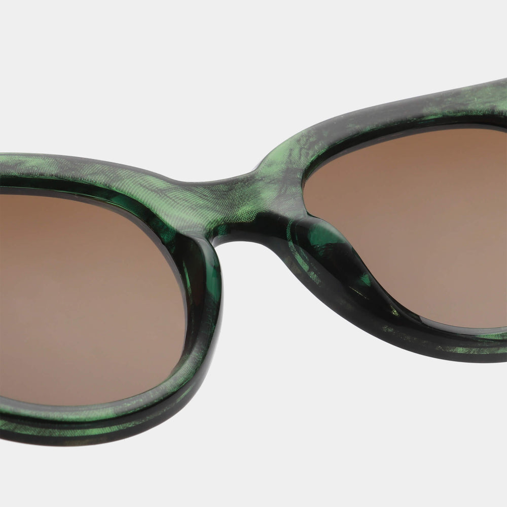 Sunglasses Round Lilly in Green Marble Transparent