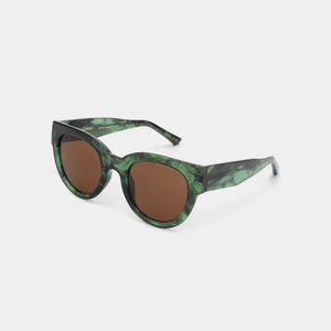 Sunglasses Round Lilly in Green Marble Transparent