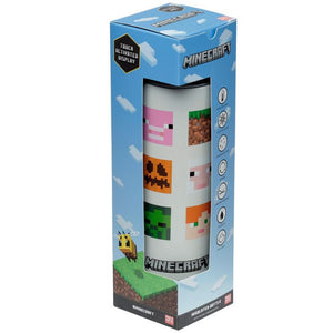 Puckator - Travel Bottle  | Minecraft | Faces Hot & Cold Digital Thermometer Bottle | 450ml