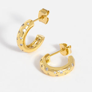 Estella Bartlett - Ear Hoops | Cosmic Chunky Hoops | Gold Plated