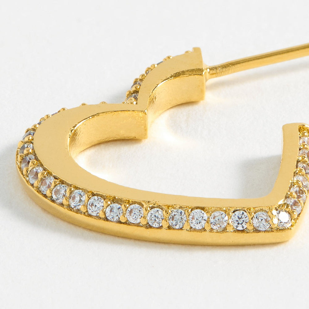 Estella Bartlett - Earrings | CZ Open Heart Hoops | Gold Plated