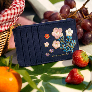 Estella Bartlett - Purse | Rectangle Card Purse | Navy Floral Embroidered