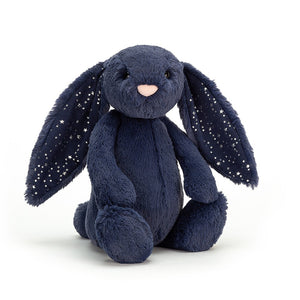 Bunny Soft Cuddly Toy Jellycat Bashful Stardust Navy Medium