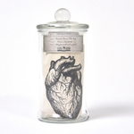 Glass Specimen Jar & Linen Science Tote Bag Beating Forever (Heart)