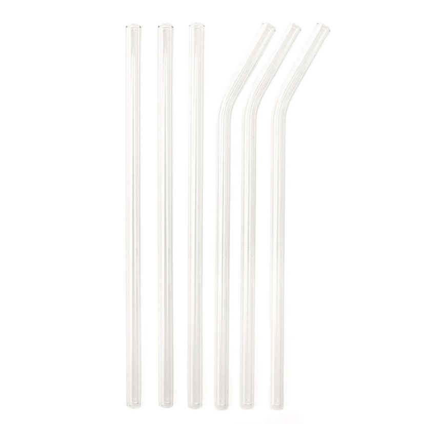 Clear Reusable Glass Straws – Kikkerland Design Inc